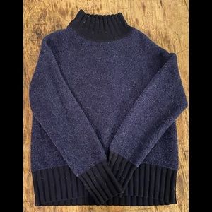 Tory Burch / Size Small / Navy with Black Cowl Neck & Cuffs